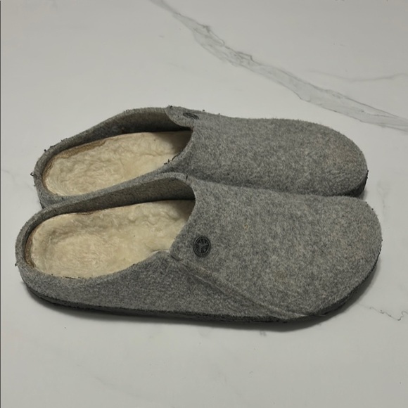 BIRKENSTOCK Gray Wool Slippers - Picture 2 of 5